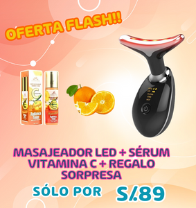 MASAJEADOR FACIAL LED REDUCTOR + SUERO ANTIOXIDANTE VITAMINA C